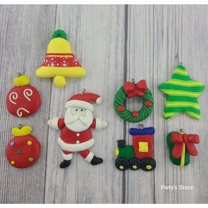 8 Pcs. Christmas Ornament Colorful Resin Flatback Cabochon Mini Cartoon